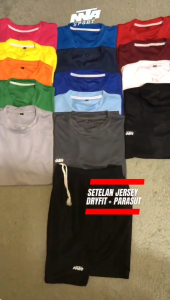 OBRAL Baju Setelan Jersey Polos Abu Kostum Tim Olahraga Futsal Badminton Volly Sepak Bola Basket Pria Wanita Dewasa Setelan Stelan Kaos Oblong Polos Olahraga Atasan Dryfit Milano Bawahan Parasut Murah Bandung Stelan Polos Parasut Sport