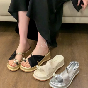 LOEI Orin Wedges Tali Wanita Modis Sepatu Sandal Hak Tebal 5 cm 3025