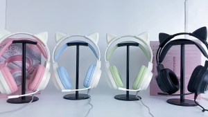 Repo Space Headphone Wired Cat Ears Gaming Headset With Noise Canceling Mic Applicable to E-sports