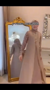 COD Nurhaliza Dress Set Outer Velvet Dress Lebaran Wanita Terbaru 2024 Mewah Viral Kekinian Murah
