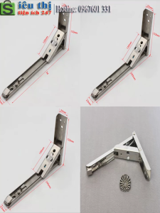 Bộ 02 Cái Bản Lề Gấp Inox Treo Tường Thông Minh 10Inch 12 Inch14Inch TI0247