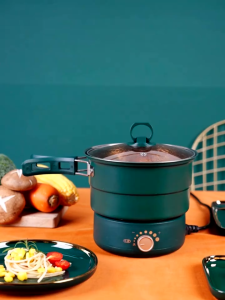 Periuk Kecil Asrama Periuk Berbilang Kegunaan Kuali Elektrik Mudah Alih Perjalanan Dormitory Small Pot Portable Electric Caldron Travel Split Pot Multifuctional Cooker