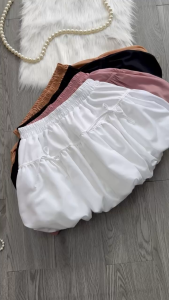 Chân Váy Bí Ngô Nữ Dáng Váy Ngắn Xòe Phồng Phối Nơ Xinh Chất Lụa Mềm Mịn CÓ BIGSIZE - CV411