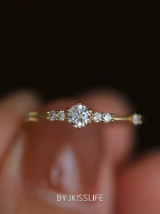 18K Saudi Gold Pawnable Italian Full Diamond Zircon Ring Adjustable for Women