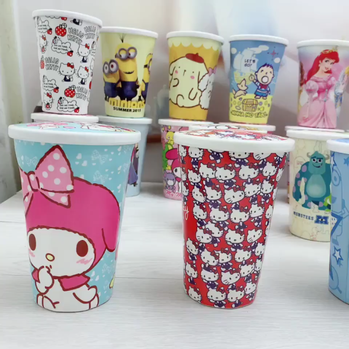 SALE❗❗ หยิบลงตะกร้า แก้วเมลามีน มีฝาปิด ความจุ 500 ml พร้อมส่ง