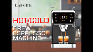 LAHOME Hot/Cold Brew Espresso Coffee Maker Machine Smart 2 Shot Multipurpose Automatic Shut-Off LCD Touch Screen Panel Control + Milk Fother Steamer Americano Cappuccino Latte Mocha Machiato Coffee Maker For Home/Office/Commercial/Nespresso TRUE 20 Bar