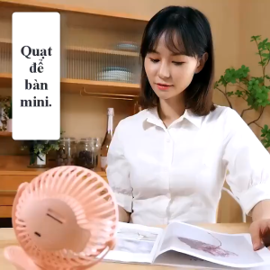 Quạt kẹp bàn tích điện mini kẹp để bàn sạc tích điện không chổi than chạy cực êm