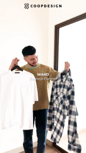 Coop Design - Ward Kemeja Flannel Tartan Flanel Kotak-Kotak Lengan Panjang Pria