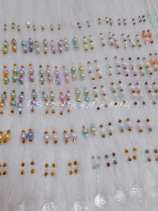 Dây đeo bảng tê hạt cườm cầu vồng pha lê xinh đẹp dùng treo bảng tên id cho nhân viên văn phòng