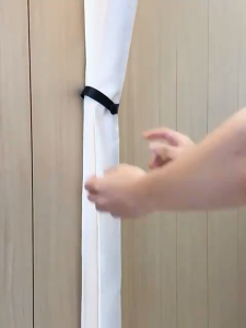 Folding Shower Curtain Space Save Bathroom Warm Partition Curtain foldable  Waterproof Imitation Linen Curtain