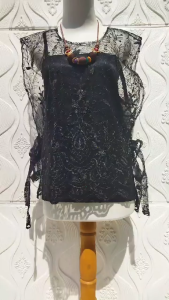 Rompi Brukat Tali Samping Vest Tile mewah wanita cardigan Korean style outfit atasan Kebaya Atasan Brukat Baju Pesta Wisuda N7U4