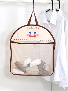 Underwear Socks Bra Hanging Storage Bag Multi-purpose Hanging Mesh Bag Clothespin Bag with Hanger Baby Bathroom Toys Bag Foldable Hanging Closet Organizer for Socks Stockings Bra Underwear for Bathroom Hotel University Dormitory