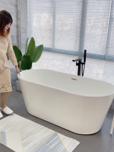 High End Integrated Acrylic Bathtub Luxury Home Hotel Bathtubs Adult Freestanding Oval Standalone Bath Tab Mandi Rumah 浴缸 Acrylic Nightstand Floating Bathtub - Lazada