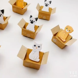 🇲🇾 3D Cat Box Student Stationery Bookmark Stick On Note Marker Sticky Message Note Memo Pad Office School Supplies 留言便利贴
