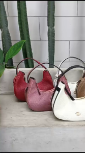 Tas Wanita Selempang Bulat Tali Muter Bahan Kulit jeruk Pu import Satu ruang