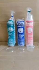 (ชุดละ 5 แพค) ถ้วยน้ำพริก ถ้วยน้ำจิ้ม 3 ออนซ์ 5 ออนซ์ พร้อมฝาเรียบ - ฝาโดม ยี่ห้อSB