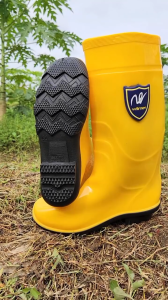 Sepatu Boot Karet Anti Air Safety Bot Boots Tinggi Proyek Banjir Cor Kebun Kuning