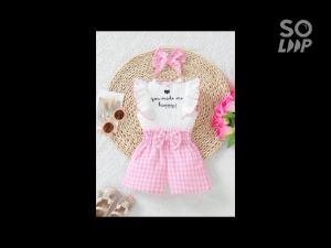 BAJU SETELAN ANAK PEREMPUAN KNIT HAPPY LUCU Set Hornet Cantik Gratis Bando