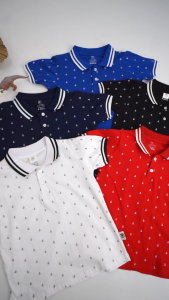 MacBear Baju Anak-Remaja Laki-laki Kaos Anak-Remaja Polo Shirt Albert Full Print Jangkar 6 bulan - 12 tahun