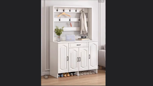 Cutiehaus Household Porch Large Capacity Shoe Cabinet Coat Rack Integrated Entrance Door Wall Shoe Rack Rak Kasut Dinding