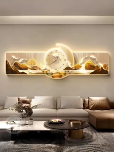 Tranh Đồng Hồ Tích Hơp LED Tranh Cửu Ngư Tích Hợp Đồng Hồ Tranh Đồng Hồ Phong Thuỷ