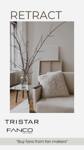 FANCO TRISTAR RETRACT FAN - 40W LED WITH DIMMER WIFI OPTIONAL