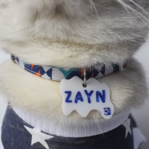 Kalung Kucing Custom Nama Lonceng Keren - Abstrak Pet Necklace