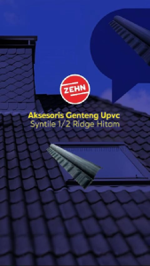 Zehn Aksesoris Genteng Upvc Syntile 1/2 Ridge Hitam