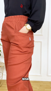 QUTBY - CELANA WANITA KOREAN CROP PANTS / CELANA KULOT BAHAN KATUN PINGGANG FULL KARET