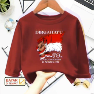 KAOS ATASAN ANAK LENGAN PANJANG USIA 1-12THN DIRGAHAYU KEMERDEKAAN RI
