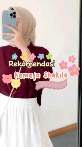 Blus Wanita Elze Polos Lengan Balon Jumbo dengan Ujung Datar - Bahan Twill Nyaman