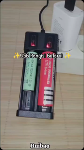 Nagada USB Pengisi Baterai / Charger Casan Baterai Alat Pengisi Daya 2 Slot 18650 / AAA / AA
