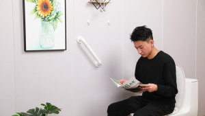 ArtLiving White Shower Grab BarBathroom Grab Bar for Seniors and ElderlyAnti-Slip Bath Grab Rails