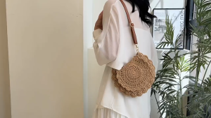 กระเป๋าสาน Naki (A495) กระเป๋าสะพายข้างผู้หญิง กระเป๋าถักแฮนด์เมด