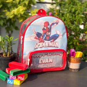 Gummy Bag Custom Tas Ransel Anak Bahan Mika bening Kombinasi Kulit Sintetis Print Hampers Ultah