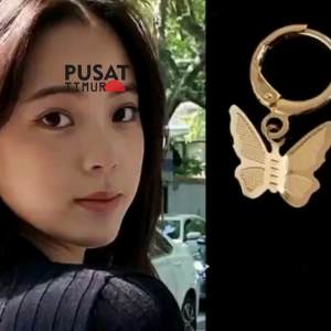 Anting Kupu 2 Pcs Matte | Anting Kupu-Kupu Gaya Untuk Wanita | Anting Klip Style Wanita Korea | PUSAT TIMUR