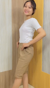 Putri Nasya - Celana Big Size Pendek 7/8 LFRL Ukuran 8L6L5L4L2LXLS Fit To L Warna Cream Capucino Moca Hitam