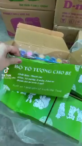 Bộ tô tượng cho bé kèm bútmàu tôbộ 10 tượng các hình hai