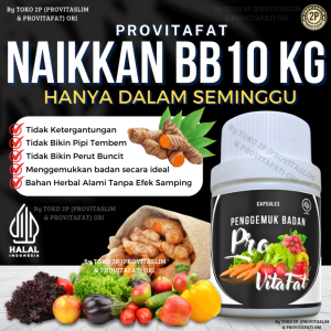Obat Gemuk Badan PROVITAFAT Farmasi Wanita Ori Pil Penggemuk Badan Sehat Paling Cepat Vitamin Nafsu Makan Dewasa Suplemen Penambah Berat Badan Racikan Parmasi Asli Pria Naikkan bb 20kg Tubuh Berisi Gemoy Merata Doyan Selera Makan Anak By Best Produk Herba