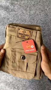 Zweckout Label Celana Cargo Pdl Kempol Panjang Anak Laki-laki Usia 2-12 Tahun Slim Fit Army