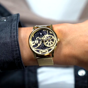 [Promo] Jam Tangan Pria Guess GW0538G2 Gold Tone Case Gold Tone Stainless Steel Mesh Original Garansi 2 Tahun [✔COD][100% Authentic]