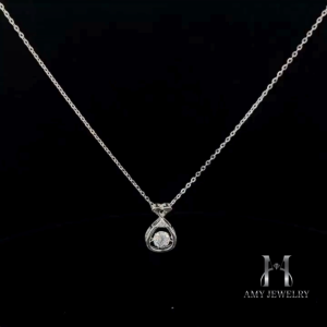 DCAM14 Dây chuyền bạc S925 mặt giọt nước đính đá 5ly công nghệ xi độc quyền NanoShield- Tặng nước rửa cao cấp