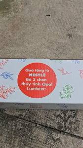 Bộ 3 chén thuỷ tinh Luminarc Diwali Shells vân vỏ sò màu trắng thuỷ tinh opal cường lực