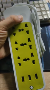 Ổ Cắm Điện Xanh USB Đa Năng Cao Cấp Chống Giật Dây Dài 6 phích cắm 3 Cổng USB Công Suất 2500W