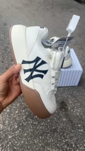 🥇รองเท้าแฟชั่นMLB - สีครีมชมพู👟👟สินค้าใหม่ รุ่นยอดฮิต อรงเท้าเพิ่มความสูง สินค้าพร้อมกล่อง