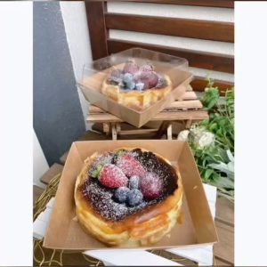 Kraft/White Paper Sandwich Packing Box Disposable Food Cake Macaron Donut Dessert Square Rectangular