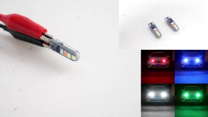 T10 4 Color Strobe Flash Car Interior Indicator Signal Flash Light T10 W5W Led Dome Light Peanut Warning Emergency Bulb 12V Dome Door Parking Light