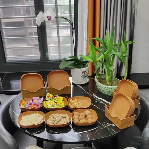 10PCS 14cm Household Dining Square Plate Bone Spitting Snack Dry Fruit Plate