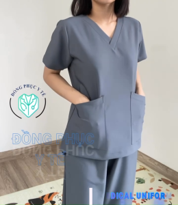 Bộ Scrubs Cao Cấp COTTON Bộ Đồ Cổ Tim Mầm non Bệnh việnSpa Bộ điều dưỡng