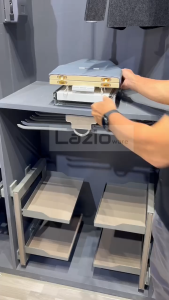 Pull out rotatable And foldable iron ironing board for wardrobe cabinet with soft closing slide